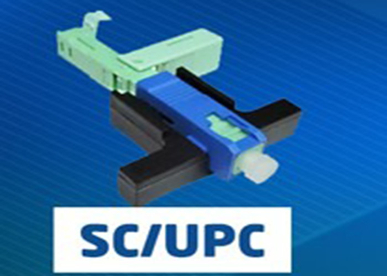 FTTHの挿入物の損失の繊維光学の部品SC APC UPCの速いコネクターの青緑